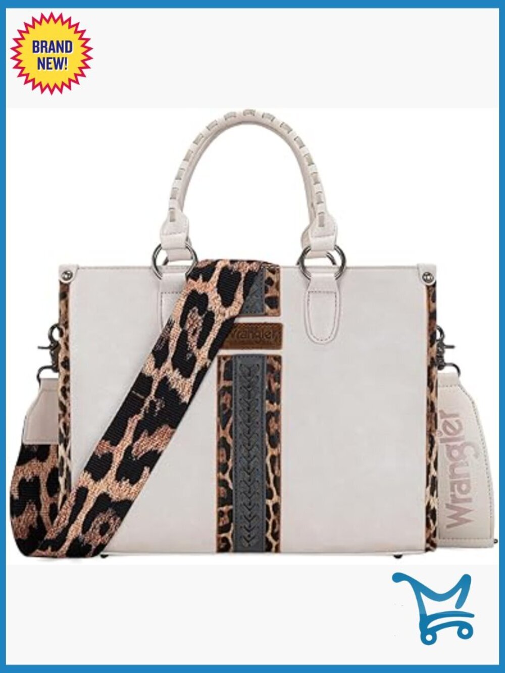 Vegan Leather Tote Bag with Cow Print, Zipper Pockets, Top Handle Satchel